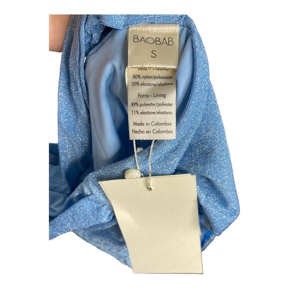 BAOBAB Mia One Piece Swim Bathing Suit Vacation Summer Metallic Cielo Small - Picture 13 of 13